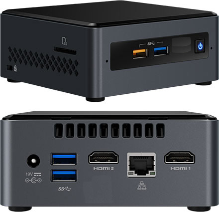 Intel NUC7PJYHN2 (Intel Pentium Silver J5005 4x 1.50GHz, 2x HDMI, 2.5" HDD/SSD support, <b>no audio</b>)