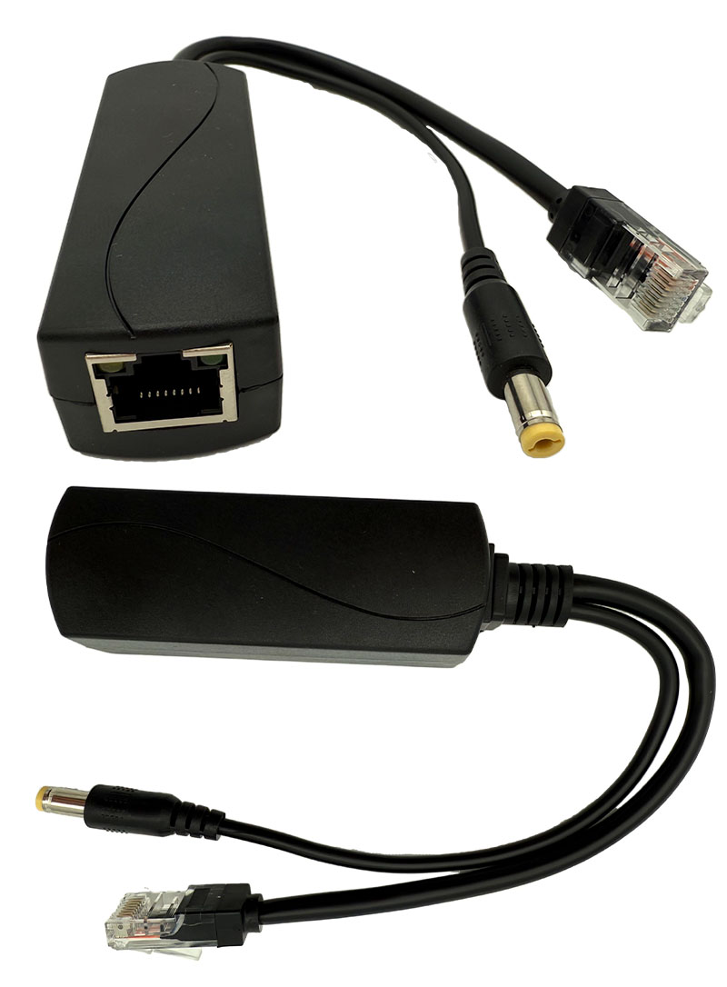 POE Injector/Splitter (POE+ IEEE 802.3af/at to 12V/2A + <b>1000Mbps LAN</b>)